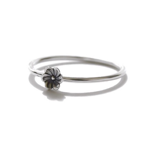 (2-13) Pretty 925 Sterling Silver Tiny 5mm Cupped Flower Stackable/Stacking Ring - Picture 3 of 9